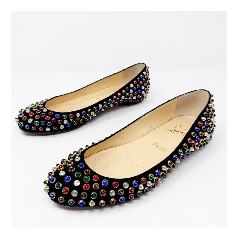 Christian Louboutin Multicolor Spike Stud Ballet Flats Womens Size EU 37.5